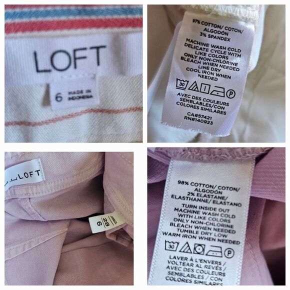 LOFT womens Sz 6 baby purple and multicolor striped 2 shorts bundle - Picture 6 of 6